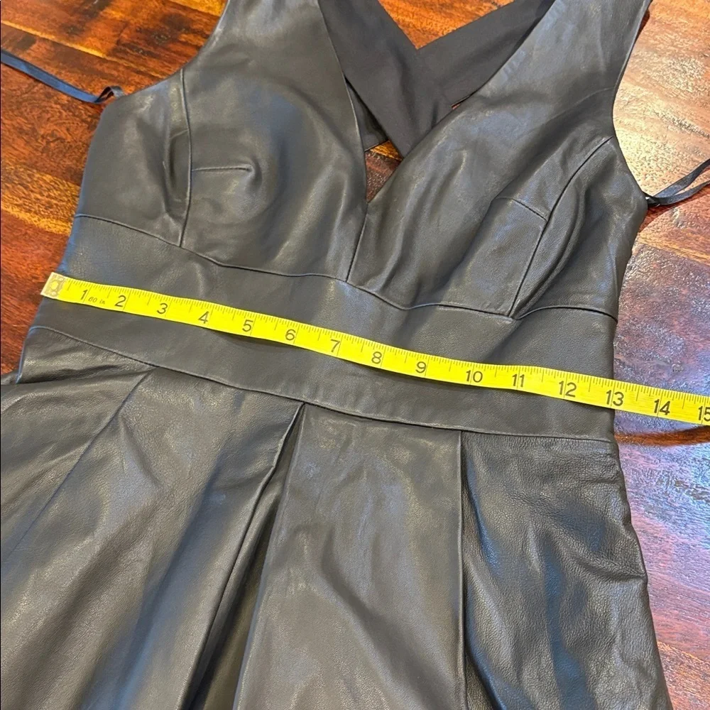 Banana Republic BR Monogram Black Lamb Leather Mini Dress size 2